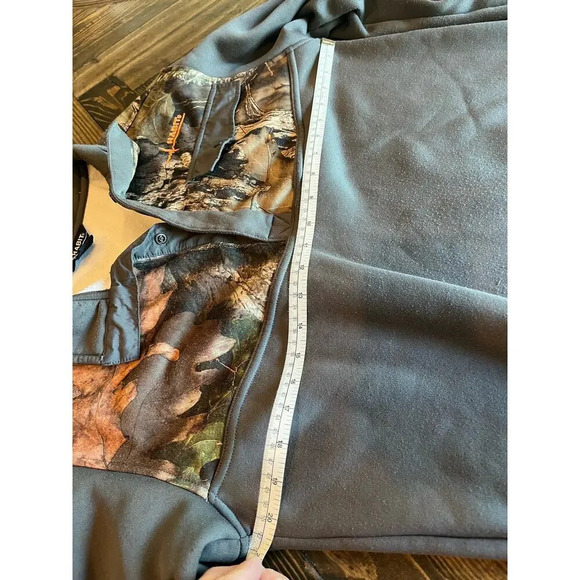 Habit Men’s Medium Gray Camo Button Pull Over Country Western Hunting Fishing - Picture 15 of 16